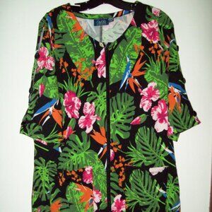 d & co .Beach Tropical Print Swimsuit Cover Up Size  S